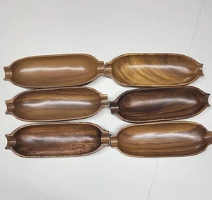Monkeypod Corn Cob Trays ice cream sundae Rosas' Philippines Set of 6 wood - Bild 1 von 9