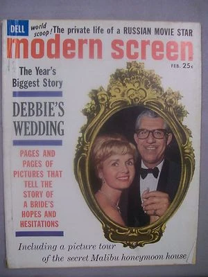 MODERN SCREEN MAGAZINE FEBRUARY 1961 DEBBIE WEDDING RUSSIAN MOVIE STAR SCOOP - Image 1 of 2
