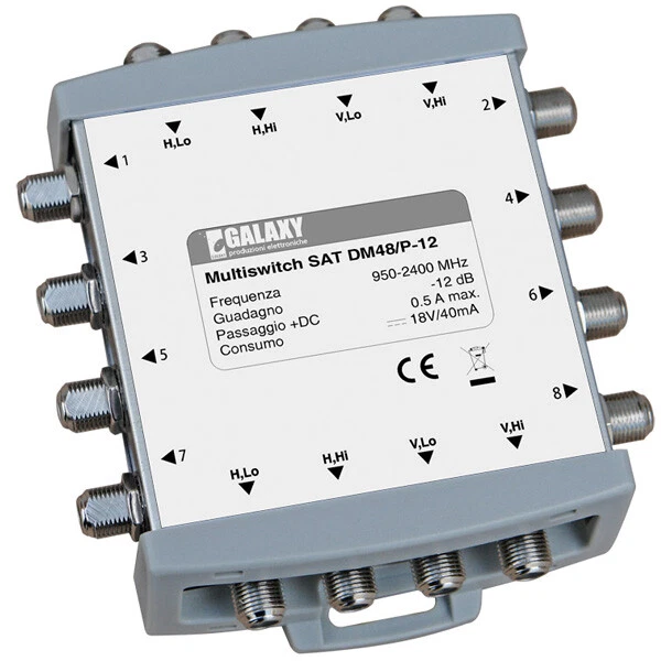 MULTISWITCH SAT 4 INGRESSI 4 USCITE 8 USCITE RICEVITORE -12dB GALAXY  - Immagine 1 di 1