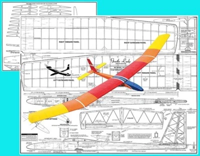 Carl Goldberg Model Airplane Plans (RC): Gentle Lady 2-Meter Sailplane  - Image 1 of 4