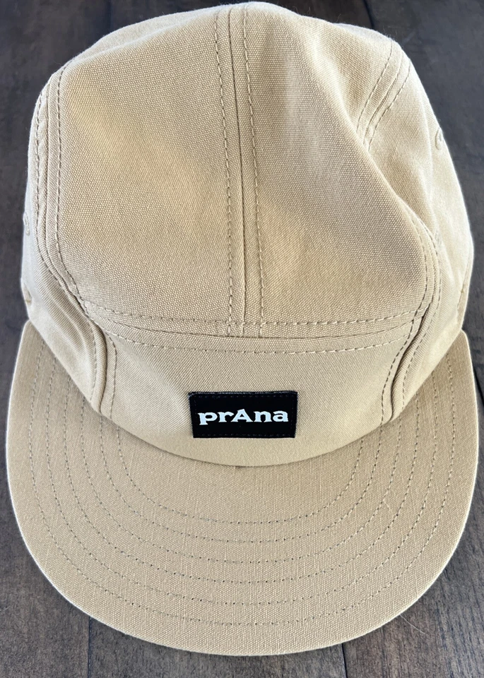 prAna Foothills Flat Brim Hat Cap Unisex Adult Tan Hike Strapback