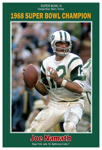Joe Namath 1968 Super Bowl Champion 13"x19" Commemorative Poster Cover