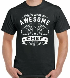 Chef T-Shirt This Is What An Awesome Looks Like Mens Funny Cook BBQ Xmas Gift - Picture 1 of 4