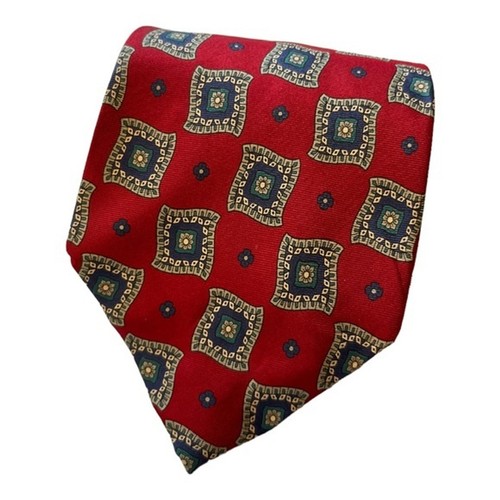 Christian Dior Cravatta abito uomo rosso marrone con dettagli stampati