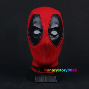 Deadpool Mask Full Face Latex Hood Cosplay Props Halloween Accessory Adjustable - Picture 1 of 11