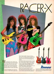 GUITARRAS RACER-X IBANEZ 1987 VINTAGE ANUNCIO IMPRESO - Imagen 1 de 1