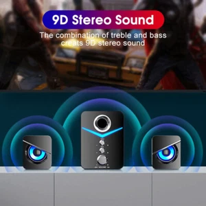 USB Wired Speaker Game Soundbar Bluetooth Stereo Bass AUX Subwoofer TV PC Laptop - Picture 1 of 15