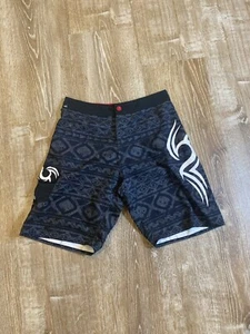Boys Crazy Shirts Swim Trunks Ocean Summer Board Shorts Black Red Gray 10 EUC - Picture 1 of 4