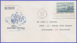 USA5 #1000 ADDR HOUSE OF FARNAM FDC   Landing of Cadillac - Picture 1 of 1