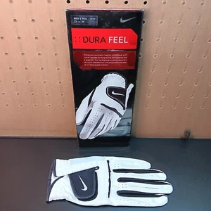 Nike Dura Feel Golf Glove Left Hand Men's Medium White Black GG0300-101 New - Picture 1 of 23