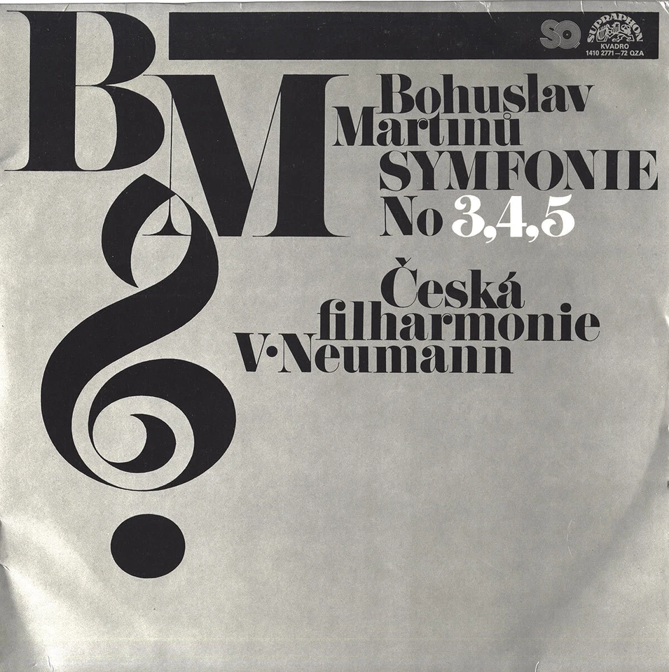 2LP MARTINU Symphonies 3, 4 & 5 NEUMANN Czech PO Supraphon 14102771 QUADRO NM- - Image 1 of 3