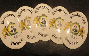 Königreich Bayern Aufkleber, 5 Aufkleber König Ludwig II, ca. 1980 - Bild 1 von 4