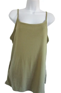 Damengröße 2X Tanktop verstellbare Träger gerippt salbeigrün neu mit Etikett Emily Stacy - Bild 1 von 11
