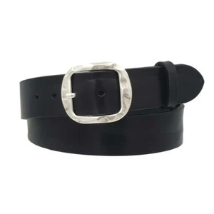 Cintura in vero cuoio di toro Plissettato 4 cm con fibbia intera Argento antico - Imagen 1 de 27