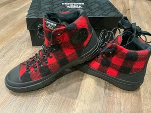 Neu Converse X Woolrich Chuck Taylor rot kariert Wolle Schuhe Herren Größe 9,5 / Wmn 11 - Bild 1 von 10