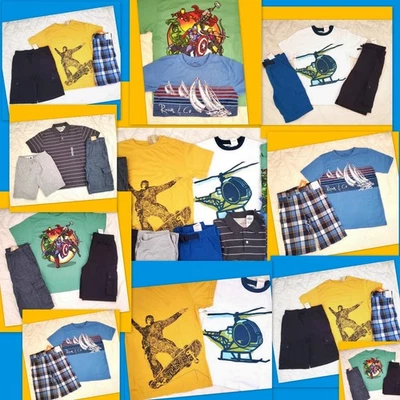 Nuevo con etiquetas Gymboree Gap Lote Niños Talla 8-10 Primavera Verano Ropa Conjunto Pantalones Cortos Camisa Foto 1 de 4