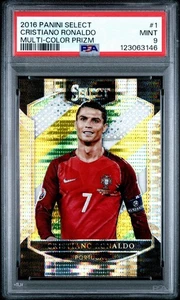 2016 Panini Select #1 Cristiano Ronaldo Multi-Color Prizm Portugal PSA 9 - Bild 1 von 3