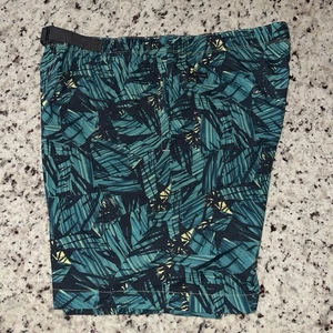 Columbia Omni-Shade Green Tropical Swim Trunks Size Large Lined Board Short Leaf - Picture 1 of 9