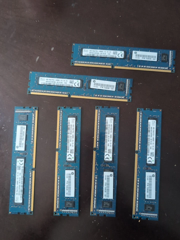 MEMORIA ECC SK HYNIX 6 X 4 GB PC3-14900E DDR3-1866 SIN BÚFER HMT451U7BFR8C-RD Foto 1 de 1