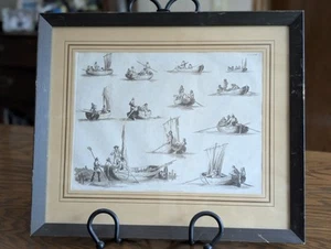 Antique "sailors" Print by William Henry Pyne 1823/ Rare Original - Picture 1 of 12