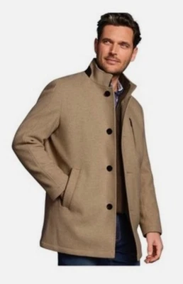Abrigo Johnston & Murphy Mezcla Lana Upton Coche Topcoat - Chaqueta Camel Hombres Talla XXL Foto 1 de 4