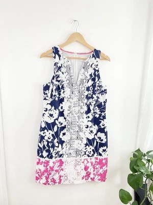 Vestido Vaina Eliza J Azul Marino Rosa Floral Blanco Encaje Ojales Sin Mangas Para Mujer’s 10 Foto 1 de 4