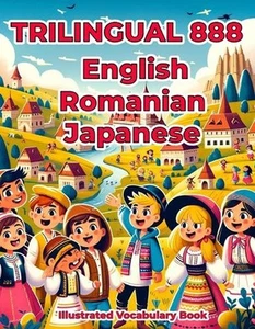 Trilingual 888 English Romanian Japanese Illustrated Vocabulary Book: Colorful E - Picture 1 of 1