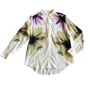 Equipment Femme Langarm Button-Down Shirt Oberteil Bluse 100% Seide Größe M - Bild 1 von 13