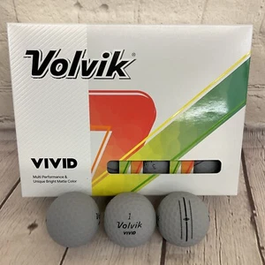 Volvik Vivid 3-Piece Matte Finish GRAY Golf Balls 1 Dozen Box 12 Count GREY NEW - Picture 1 of 5