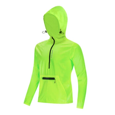 WOSAWE Men Reflective Cycling Hooded Windproof Jackets Storable Sport Activewear - Image 1 of 4