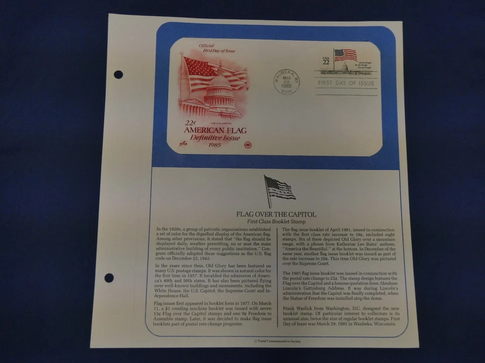 Scott 2116 "American Flag Definitive Issue" First Day Cover and Page (ArtCraft) - Image 1 of 1
