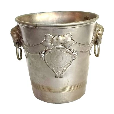 ANCIEN SEAU À à CHAMPAGNE G CHAUVET FRERES REIMS EN MÉTAL ARGENTÉ  - Photo 1/4