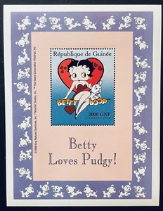 GUINEA BETTY BOOP LOVES PUDGY STAMPS SS 1998 MNH DOG ANIMATED CARTOON CHARACTER - Picture 1 of 1