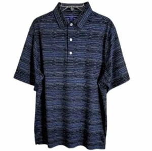 USA Palm Pique Stretch Polo Night Tide Short Sleeve Shirt L - Picture 1 of 10