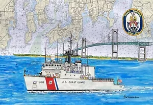 USCGC Tahoma WMEC-908 Kunstdruck Küstenwache Marinestation Newport RI Coastie für - Bild 1 von 2
