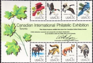 US Souvenir Sheet Scott # 1757 Mint NH - 1978 CAPEX 8 Different Wildlife Birds - Picture 1 of 1