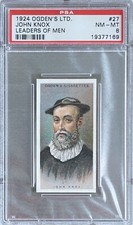 JOHN KNOX 1924 Ogden’s Leaders Of Men #27 PSA 8 NM-MT