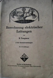 Calcolo linee elettriche sicure M. Toroptzew linee CC 1926 - Foto 1 di 1