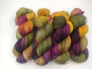 Handgefärbtes Merino Gold Glitzer Garn 100 g - HERBSTLICH 346 - Bild 1 von 1