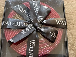 (4) Waterford BEADED 4" Red SEAHORSE Nautical COASTERS - SET (s) OF 4 - Picture 1 of 4