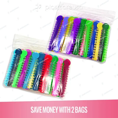 HOUSE BRAND 2080 Dental Ligature Rubber Ties Bands Braces Orthodontic Elastic Colored 2 Bags