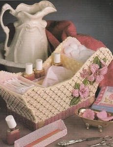 Caja de tejidos para bañera, soporte para accesorios para uñas - 7 cnt - patrón de lona de plástico SOLAMENTE - Imagen 1 de 2