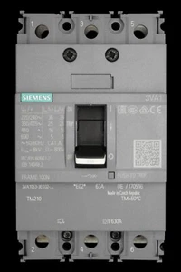 SIEMENS 63 AMP 25kA TRIPLE POLE MCCB TM210 100N 3VA1 3VA1063-3ED32-0AA0 - Picture 1 of 6