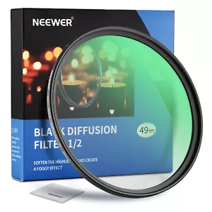 NEEWER 49mm Black Diffusion 1/2 Filter Dreamy Cinematic Effect Ultra Slim Filter - Picture 1 of 8