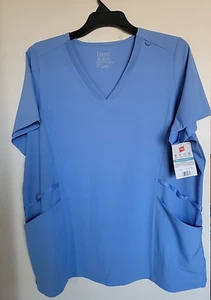 Blusa Médica Hanes Comfort Fit Talla 2XL-azul/laterales acanalados-pecho 27"/L 32" NUEVA - Imagen 1 de 4
