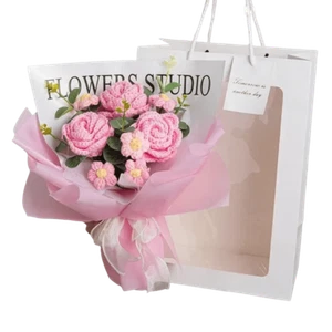 Handgefertigter gehäkelter Rosenstrauß - LED Blumengeschenk für jede Veranstaltung - Bild 1 von 13