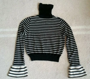 Pullover schwarz gold weiss XS S 34 36 - Bild 1 von 4