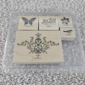 Stampin Up Set of 5 Wood Mount Stamp Set - Sale-A-Bration Bliss - Picture 1 of 3