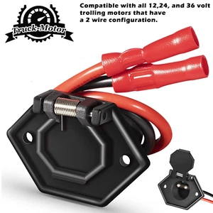 8M4000954 Marine Trolling Motor Female Plug Receptacle 12/24/36V 8-Gauge 2-Wire - Bild 1 von 8