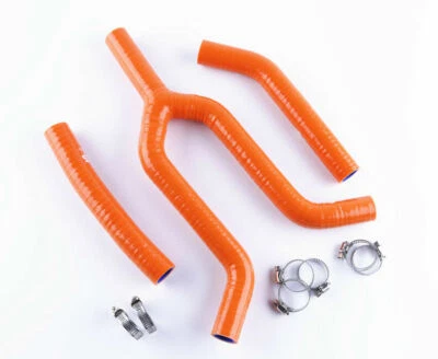 Orange for 1998 2002 1999 2000 2001 KTM 125 200 EXC Silicone Radiator Hose Kit - Image 1 of 4